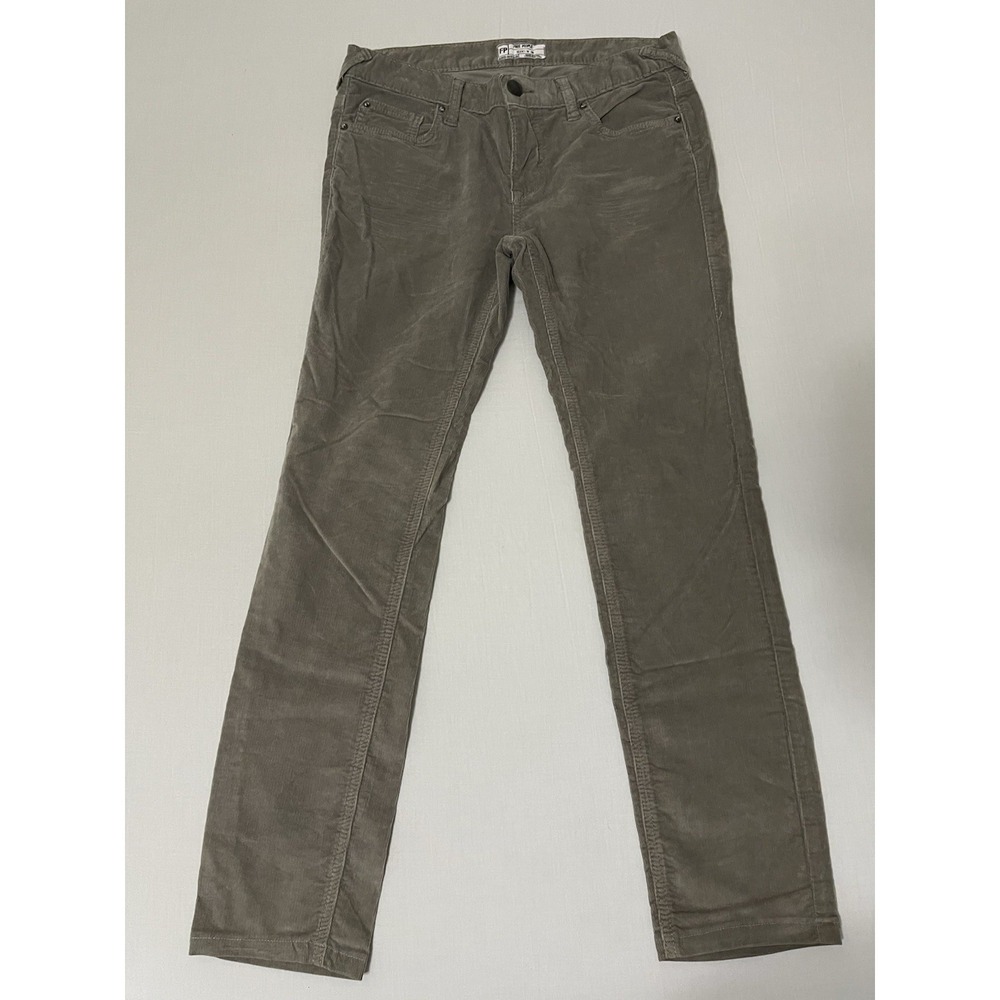 Free People Straight Leg Corduroy Jeans in Olive